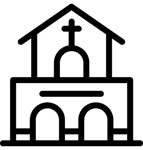 Kirche Vektor Liniensymbol — Stockvektor