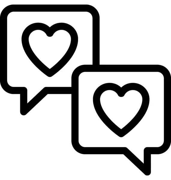 Romantic Chat Vector Line Icon — Stock Vector