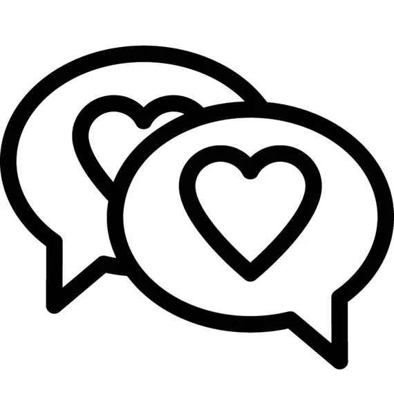 Romantic Chat Vector Line Icon — Stock Vector