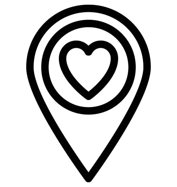 Corazón Piruleta Vector Línea Icono — Archivo Imágenes Vectoriales