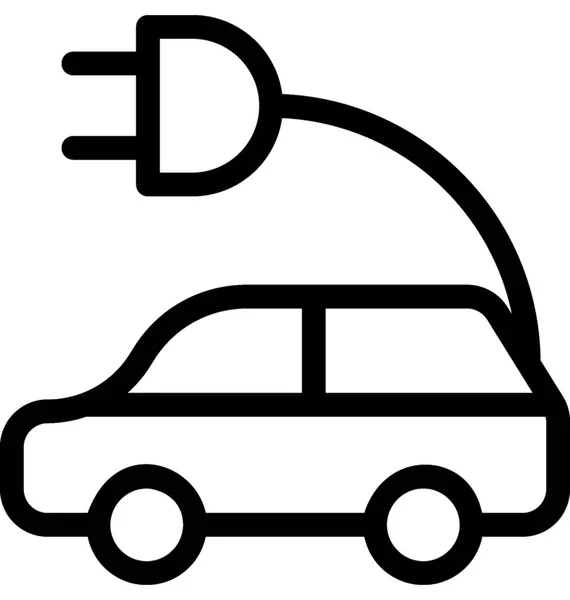 Elektro Auto Vektor Linie Symbol — Stockvektor