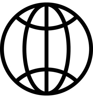 Dünya çapında vektör satırı simgesi