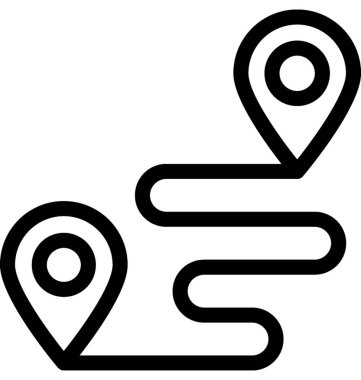 Seyahat etmek mesafe vektör satırı simgesi