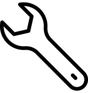 İngiliz anahtarı vektör satırı simgesi