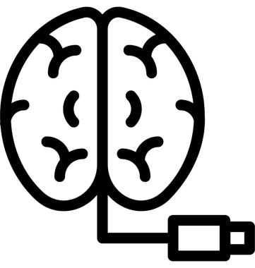 Beyin Flash vektör satırı simgesi