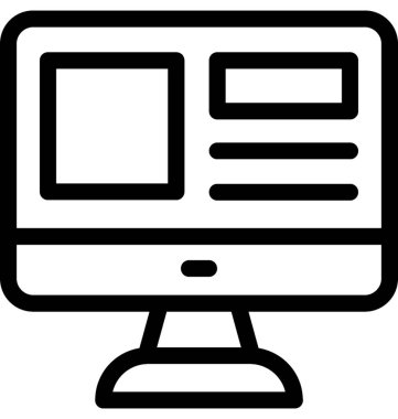 Monitör vektör satırı simgesi