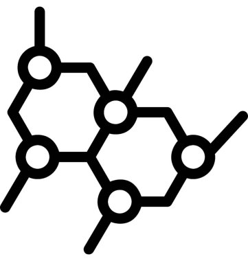 Molekül vektör satırı simgesi