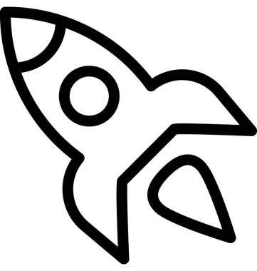 Roket vektör satırı simgesi