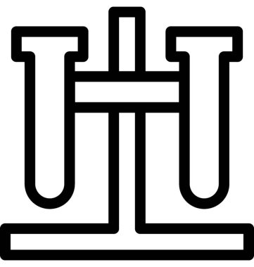 Test tüpleri vektör satırı simgesi