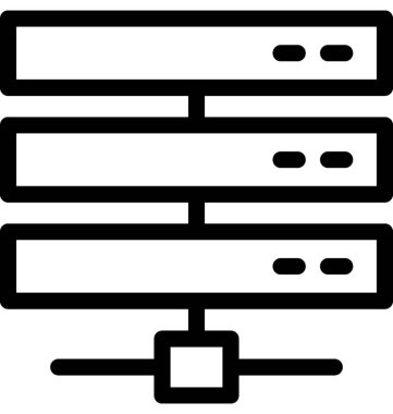 Ağ sunucusu vektör satırı simgesi