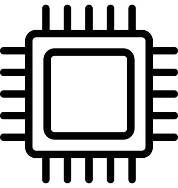 İşlemci çip vektör satırı simgesi