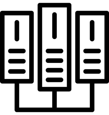 Bilgisayar ağ vektör satırı simgesi