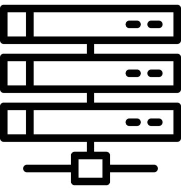 Bilgisayar ağ vektör satırı simgesi