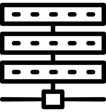 Sunucu raf vektör satırı simgesi