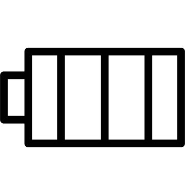 Tam dolu pil vektör satırı simgesi