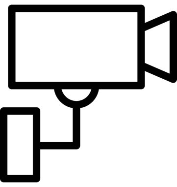 Güvenlik kamera vektör satırı simgesi