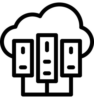 Ağ sunucusu vektör satırı simgesi