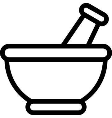 Harç havaneli vektör satırı simgesi