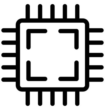 İşlemci çip vektör satırı simgesi