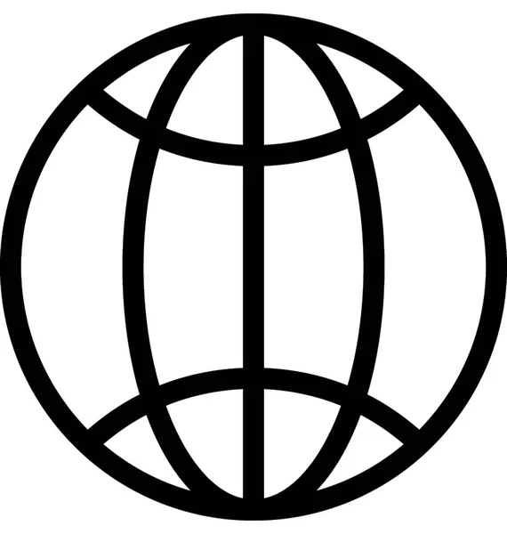 Icône Ligne Vectorielle Worldwide — Image vectorielle