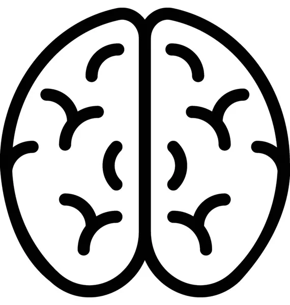 Human Brain Vector Line Icon — Stock Vector