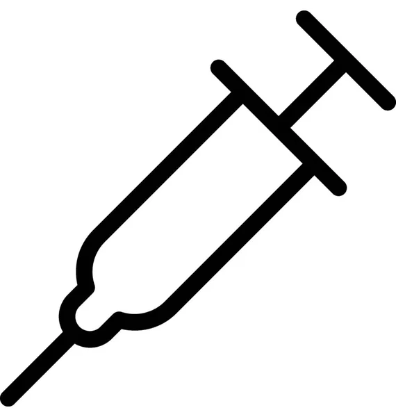 Syringe Vector Line Icon — Stock Vector