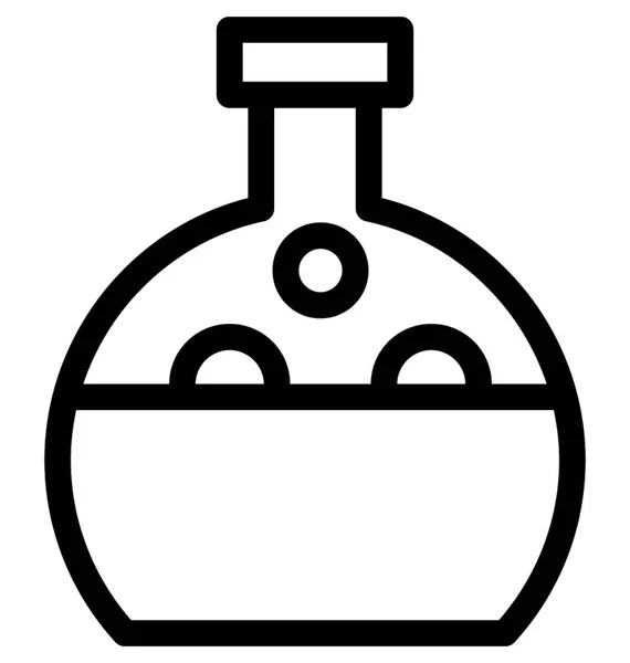 Ícone Cónico Linha Vetor Frasco —  Vetores de Stock