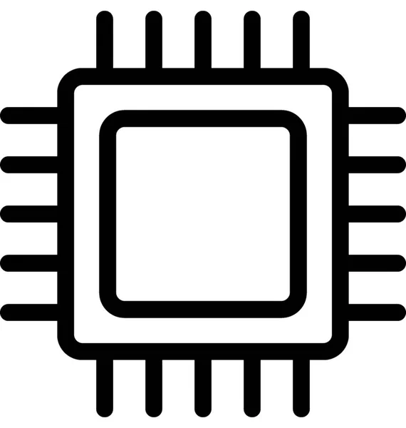 Procesador Chip Vector Line Icono — Archivo Imágenes Vectoriales