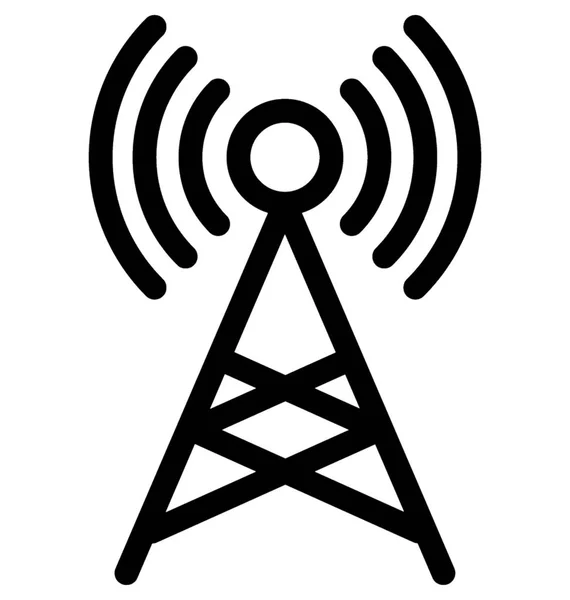 Wifi Tower Vector Line Icon — Stock Vector