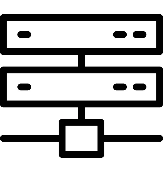 Computer Network Vector Line Icon — Stock Vector