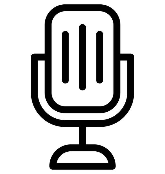 Icono Línea Vector Mic — Vector de stock