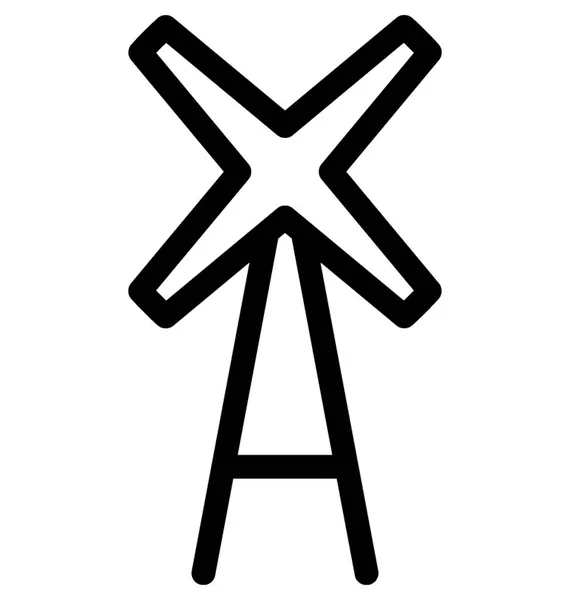 Значок Векторной Линии Мельницы — стоковый вектор