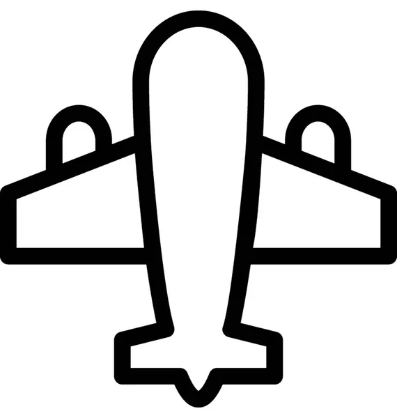 Airplane Vector Line Icon — Stock Vector