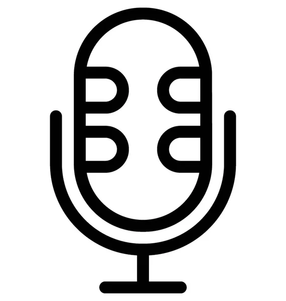 Icono Línea Vector Mic — Vector de stock