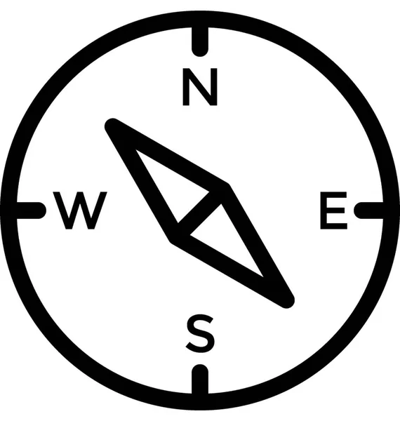 Ikona Kompas Wektor Linii — Wektor stockowy