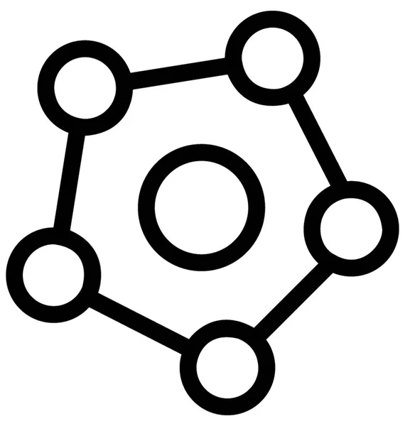 Molekula Szerkezeti Vektor Line Ikon — Stock Vector