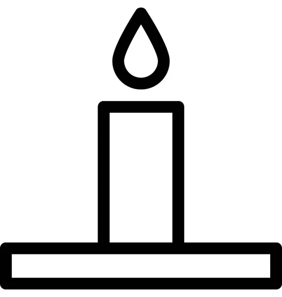 Candle Vector Line Icon — Stock Vector