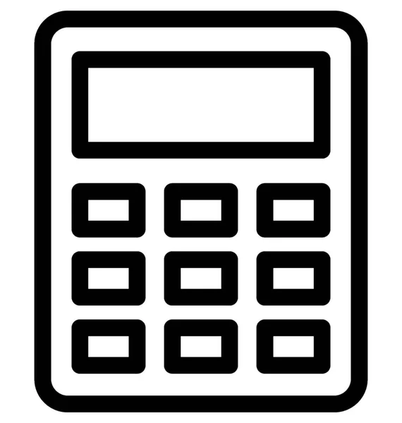 Ikona Linii Wektora Kalkulatora — Wektor stockowy
