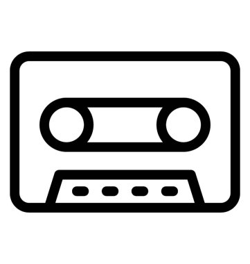 Kaset vektör satırı simgesi