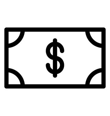 Banknot vektör satırı simgesi