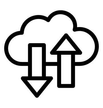 bulut hesaplama vektör çizgisi simgesi