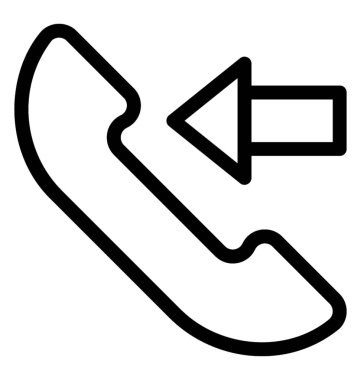 Gelen çağrı vektör satırı simgesi