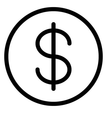 Doları vektör satırı simgesi