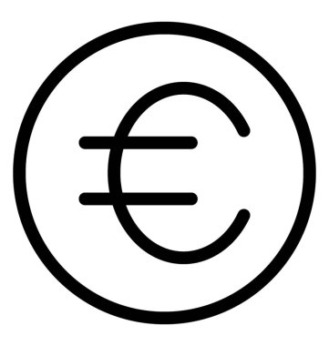 Euro vektör satırı simgesi