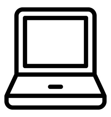 dizüstü bilgisayar vektör çizgisi simgesi