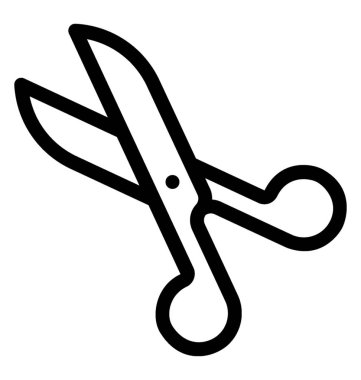 Makas vektör satırı simgesi