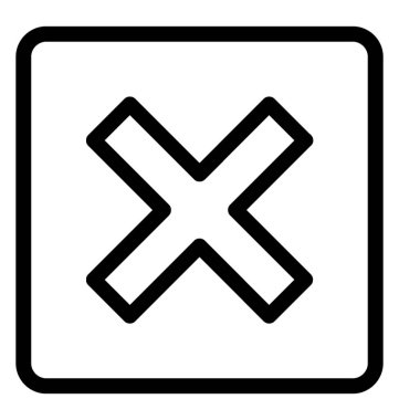 Vektör satırı simgesi çapraz