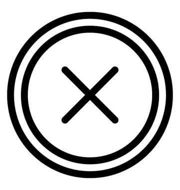 Vektör satırı simgesi çapraz