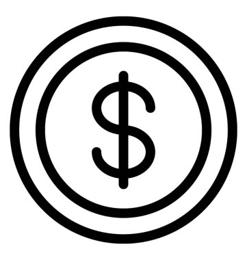 Doları vektör satırı simgesi