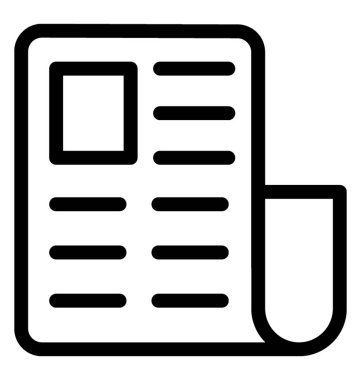 Gazete vektör satırı simgesi